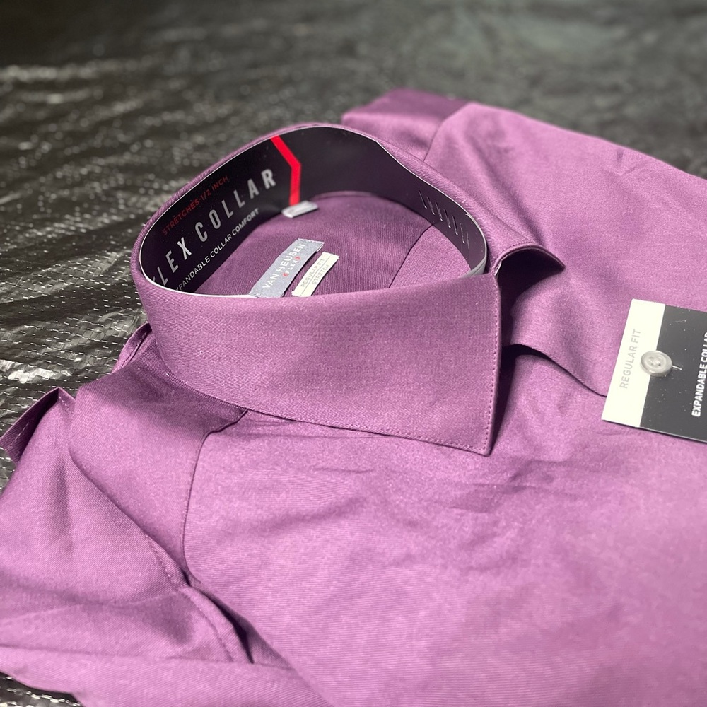 Flex Collar Men’s Dress Shirt Purple